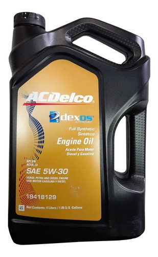 ACEITE ACDELCO 5W30 DEXOS 1  4LTRS