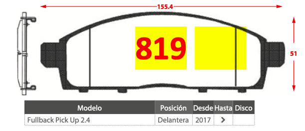 Pastilla de Freno 819